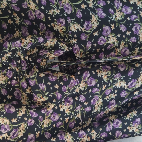 Astr Asymmetrical Floral Dress in Black and Purple Ditsy Print Women's XL - Picture 6 of 9